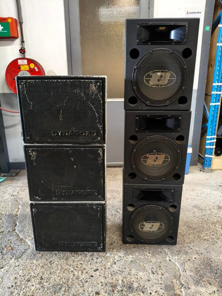6x Dynacord luidsprekers., Gebruikt, 120 watt of meer, Front, Rear of Stereo speakers, Ophalen