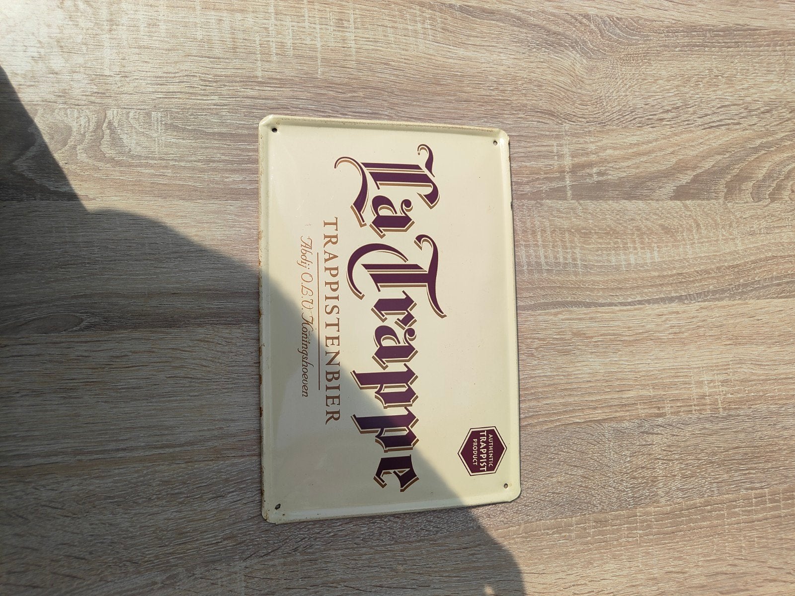 La Trappe Trappistenbier Reclamebord - Vintage Look, Verzamelen, Ophalen of Verzenden, Gebruikt, Reclamebord
