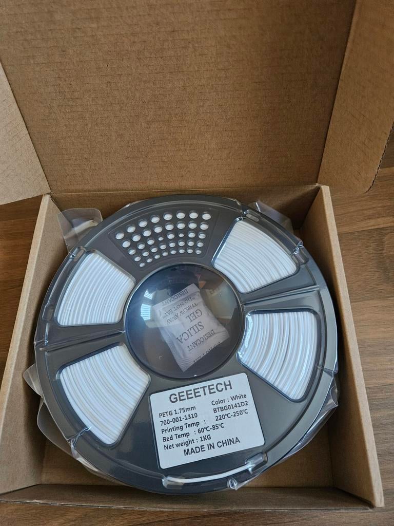 Geeetech PETG Wit 1kg 1.75mm 3D Printer Filament, Computers en Software, 3D Printers, Ophalen of Verzenden