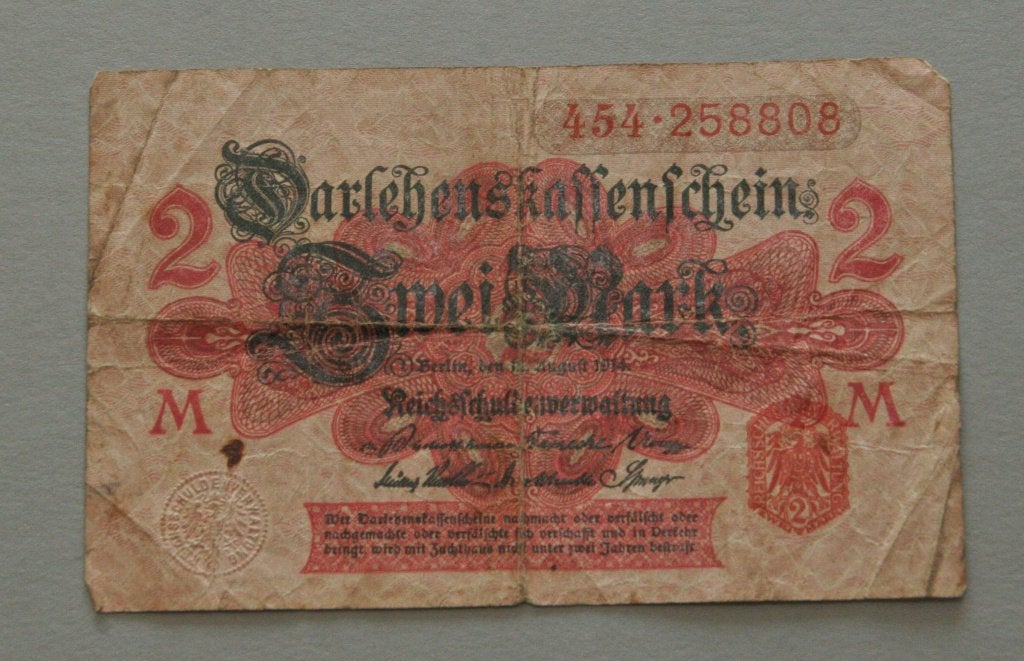 Darlehenskassenschein 2 mark, Ophalen of Verzenden, Duitsland, Los biljet