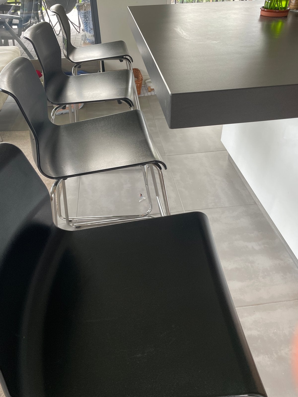 4 ikea glenn Comfortabele barkrukken in zwart en chroom, Huis en Inrichting, Kunststof, Gebruikt, 60 tot 90 cm, Ophalen of Verzenden