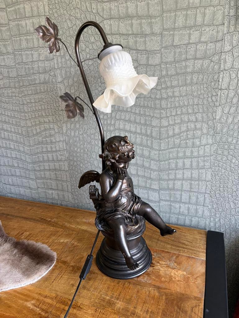 Staande antieke lamp, Ophalen of Verzenden, Gebruikt, Minder dan 50 cm