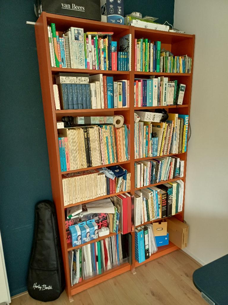 Billy boekenkasten (Ikea) in kersenkleur 60 x 202 cm, Ophalen, Met plank(en), Gebruikt, 200 cm of meer