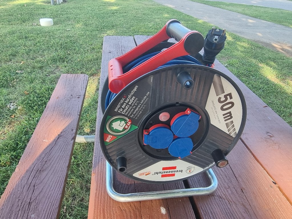 BRENNENSTUHL Kabelhaspel Garant IP44 zwart, 50 meter, Ophalen of Verzenden, Zo goed als nieuw, Brennenstuhl, Kabel of Snoer