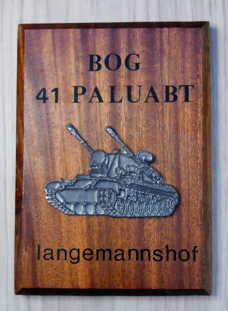 Wapenschild BOG 41 Paluabt Langemannshof Cheetah PRTL, Verzenden, Landmacht, Nederland, Overige typen