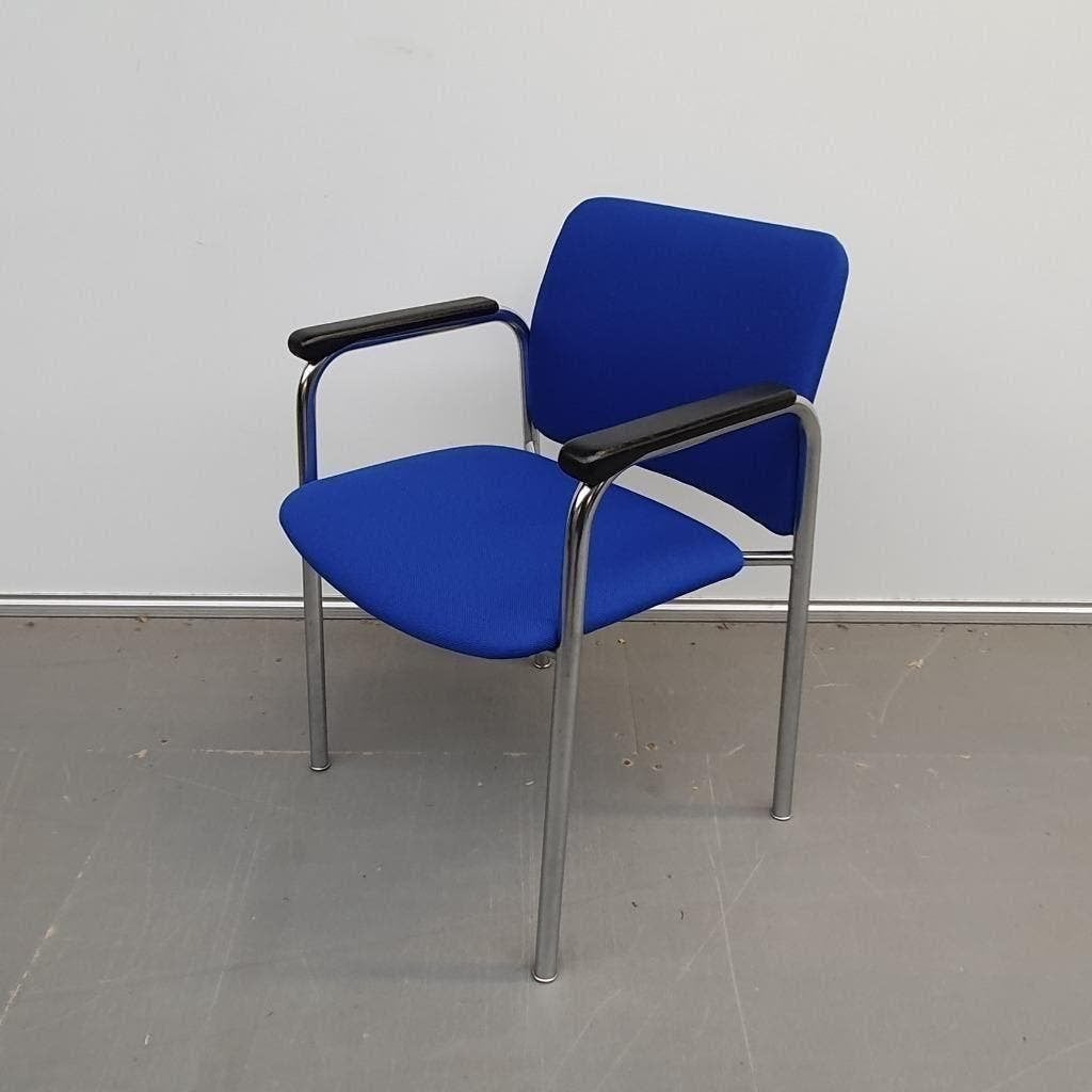 CAR vergaderstoel kantoorstoel nieuwe blauwe stoffering, Huis en Inrichting, Stoelen, Ophalen, Kunststof, Gebruikt, Drie