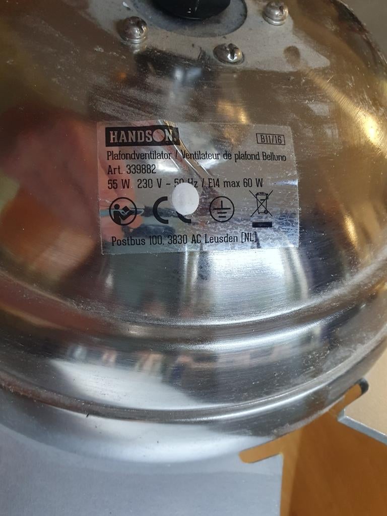 Handson Belluno plafondventilator 55W met afstandsbediening, Witgoed en Apparatuur, Ventilatoren, Ophalen, Ventilator met afstandsbediening
