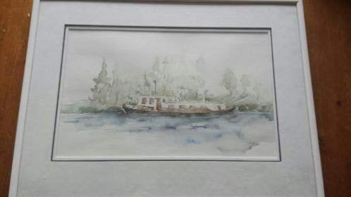 aquarel binnenvaartschip jacht Gerda van der Sterren Jacobs., Ophalen