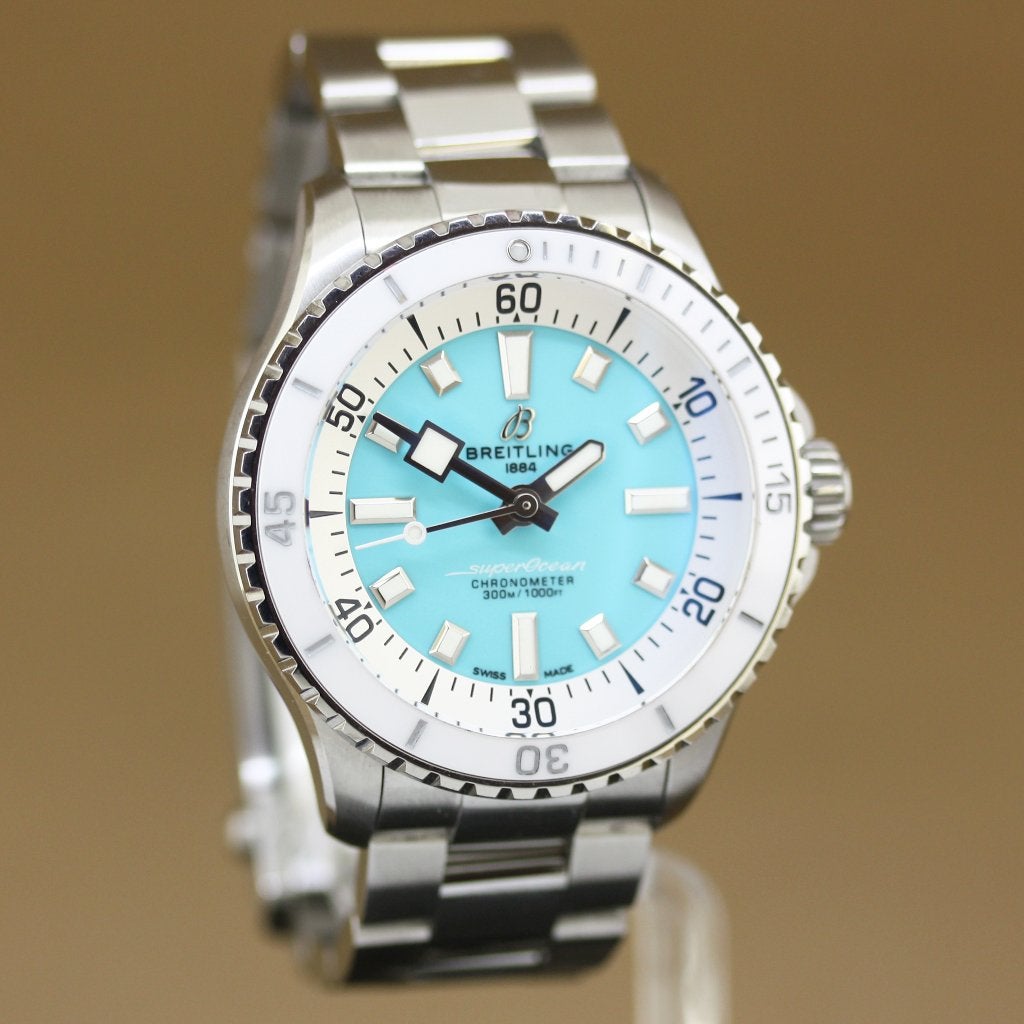 Breitling Superocean Automatic 36 | Tiffany Blue, Overige merken, Staal, Gebruikt, Staal