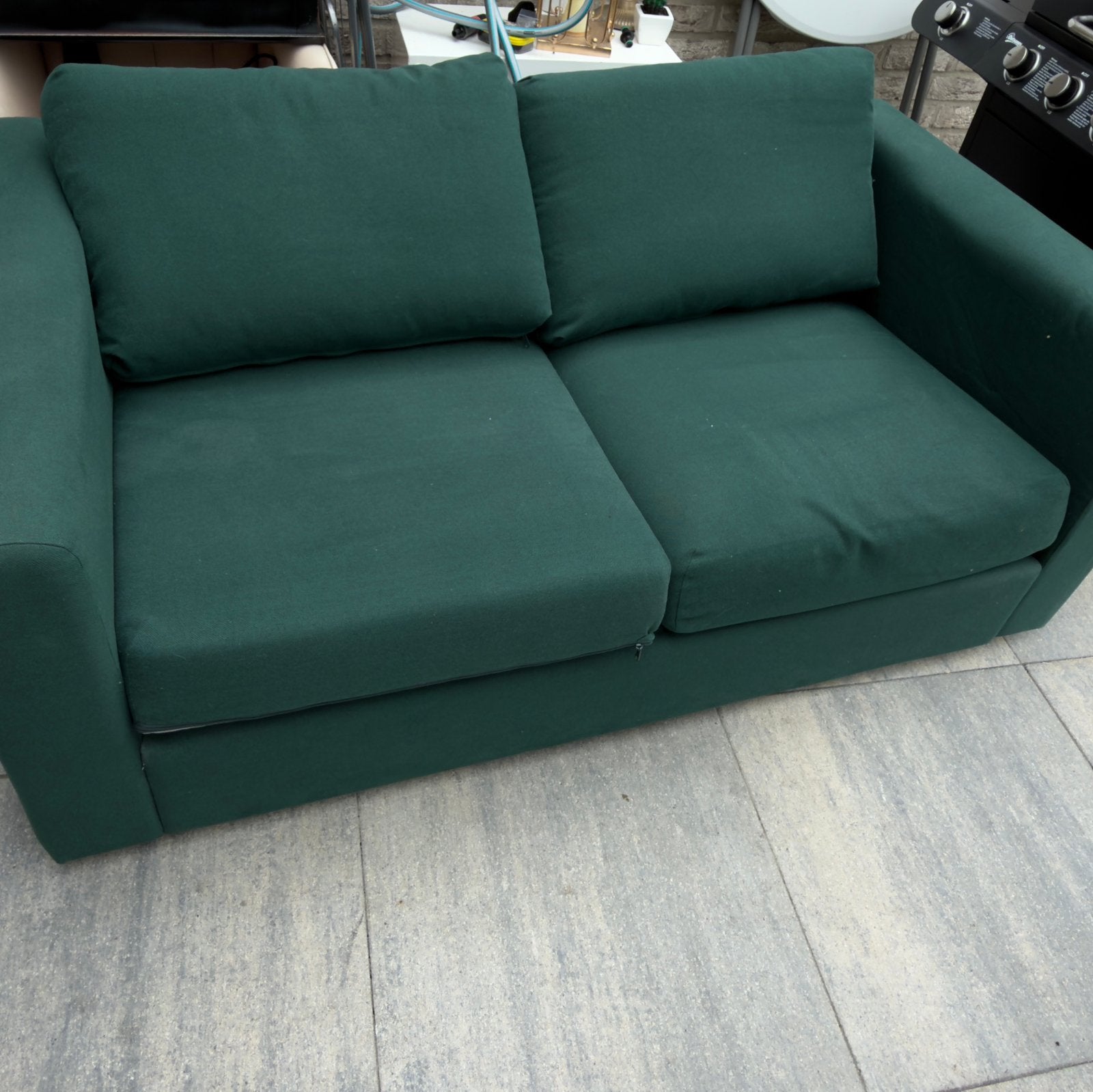 Moderne mooie groene 2‑persoonsbank (IKEA). Moet nu weg!, Ophalen, Zo goed als nieuw, 75 tot 100 cm, Minder dan 150 cm