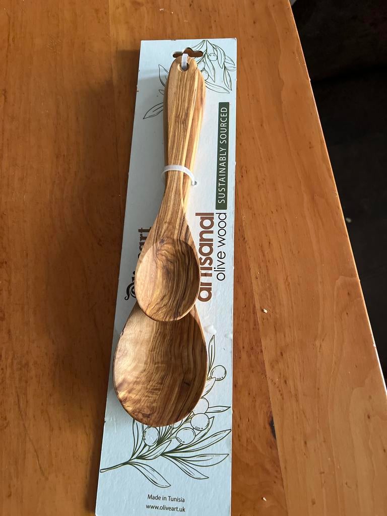 Olijfhouten Lepelset - Duurzaam en Ambachtelijk, Overige typen, Hout, Nieuw, Ophalen of Verzenden