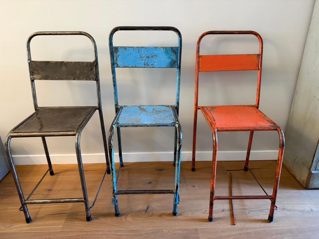 Stalen stoelen Sissy Boy, Ophalen, Gebruikt, Metaal, Drie