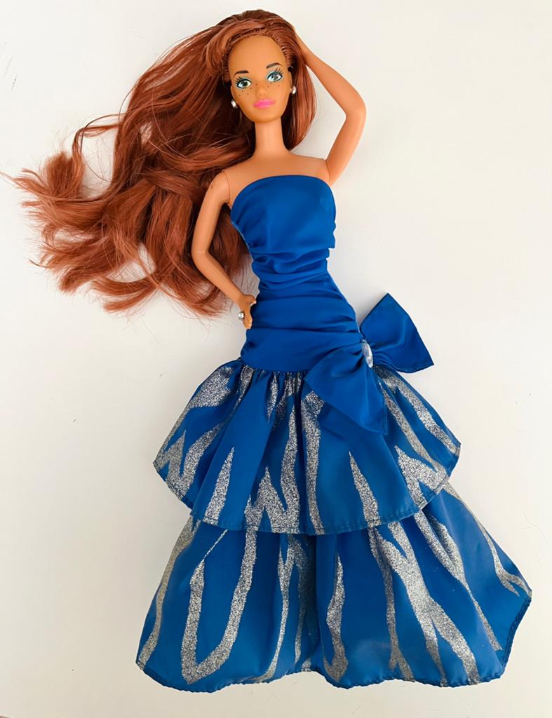 Barbie Midge in vintage "Versailles" jurk Oscar de la Renta, Ophalen of Verzenden, Gebruikt, Barbie