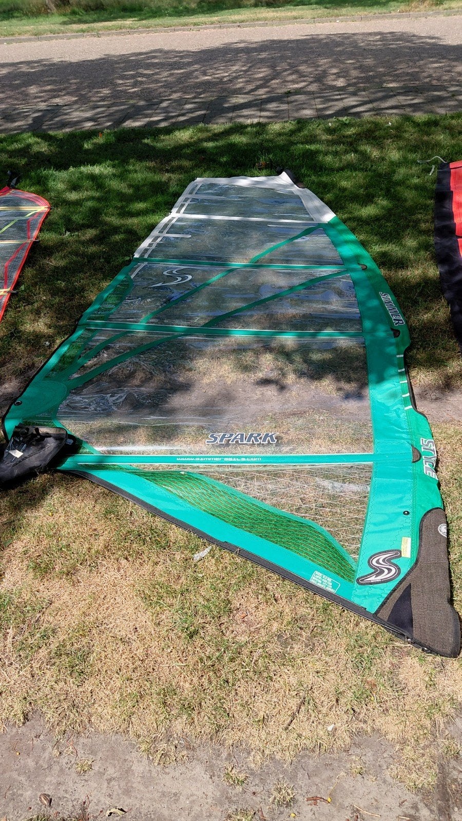 Surfzeil met mast en giek - compleet, 5 tot 6.5 m², Complete set, Ophalen, Overige merken
