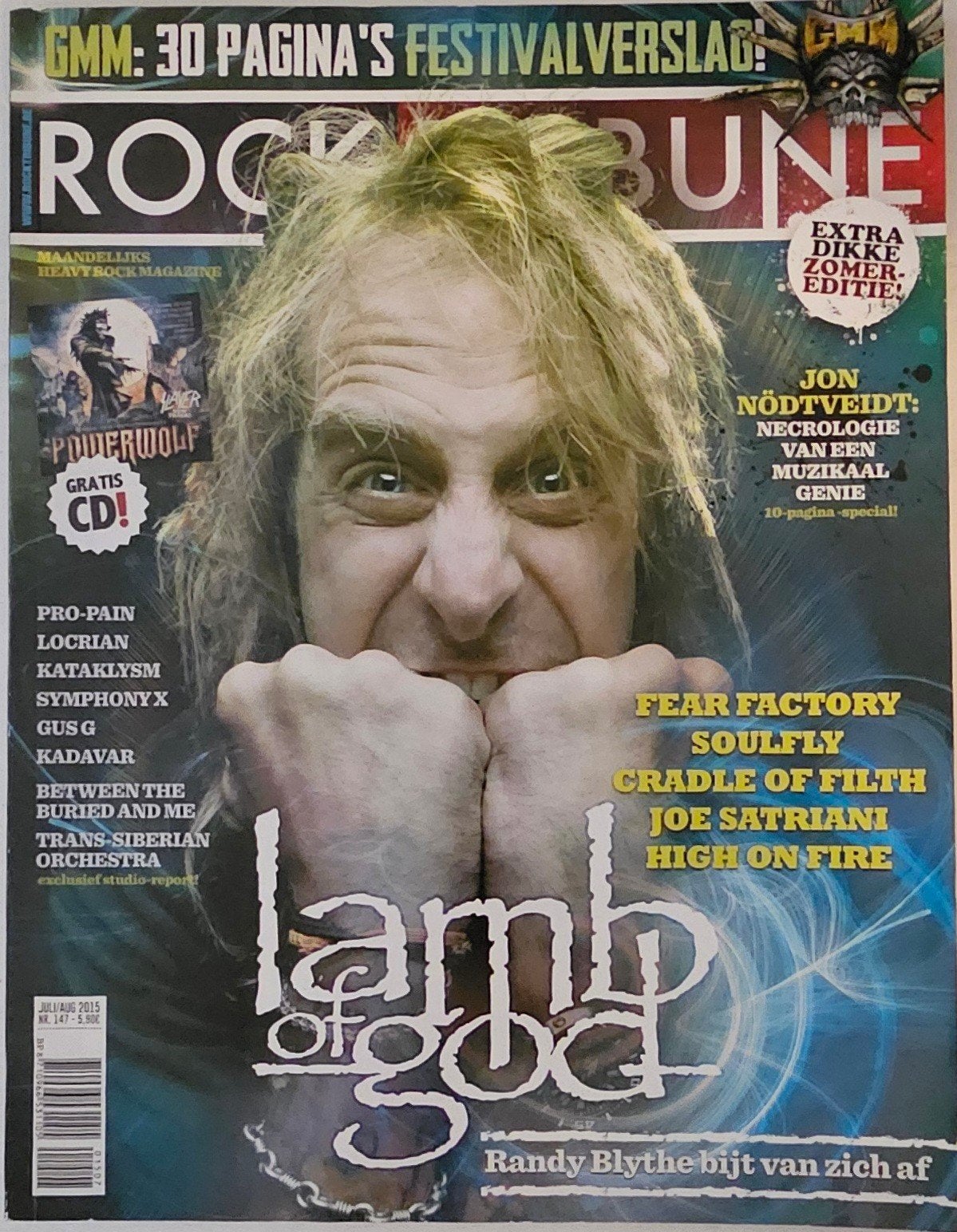 tijdschrift  - Rocktribune juli 2015 - Randy Blythe, Verzenden, Zo goed als nieuw, Muziek, Film of Tv