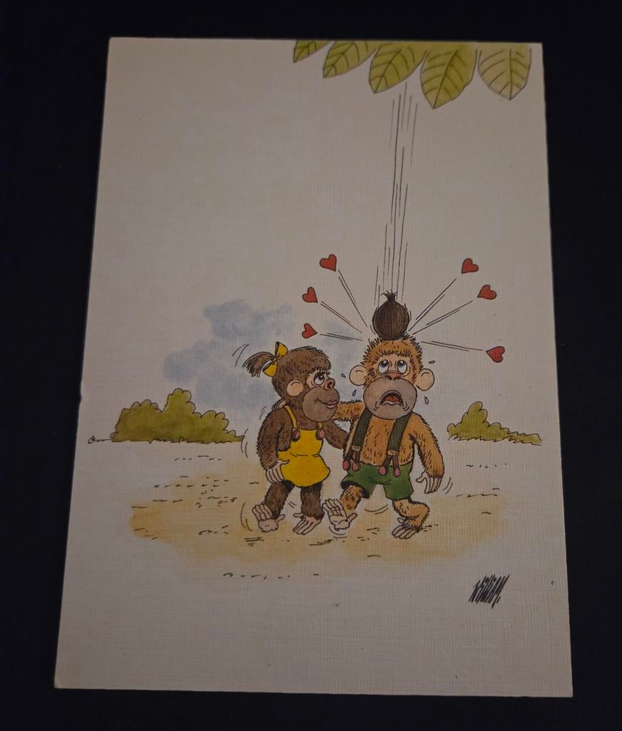 Twee verliefde aapjes onder palmboom, Verzenden