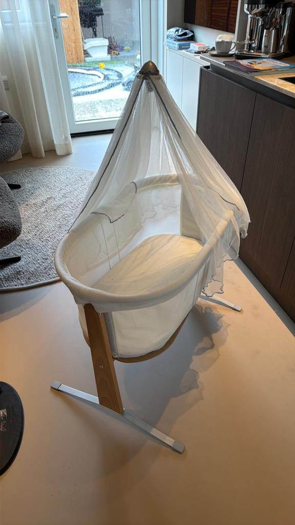 BabyBjörn Wieg met hemeltje - Zo goed als nieuw, Kinderen en Baby's, Babywiegjes en Ledikanten, Ophalen, Geen, Wieg, Baby Björn