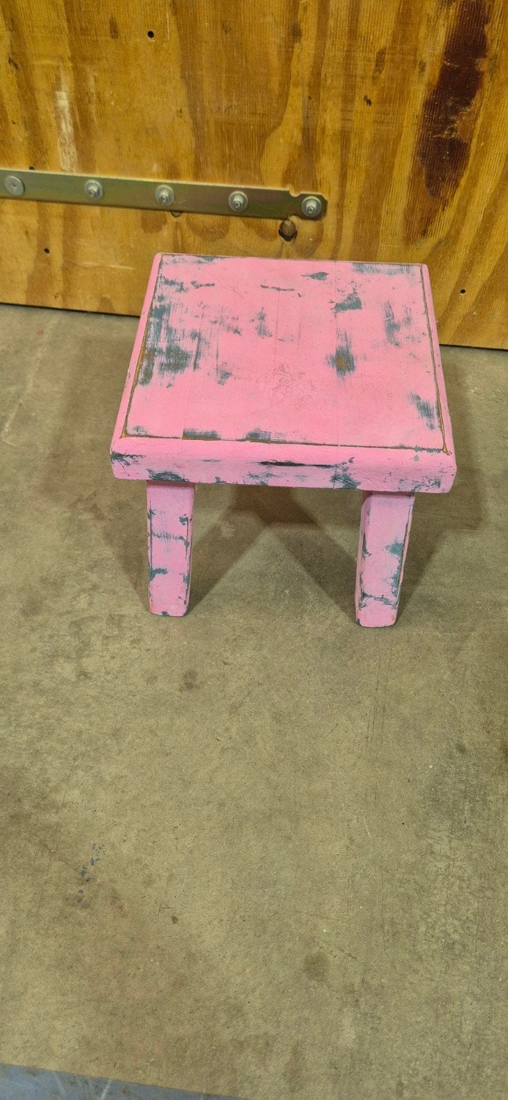 Ibiza stijl krukje - roze/grijs - 30x30x30 cm, Ophalen