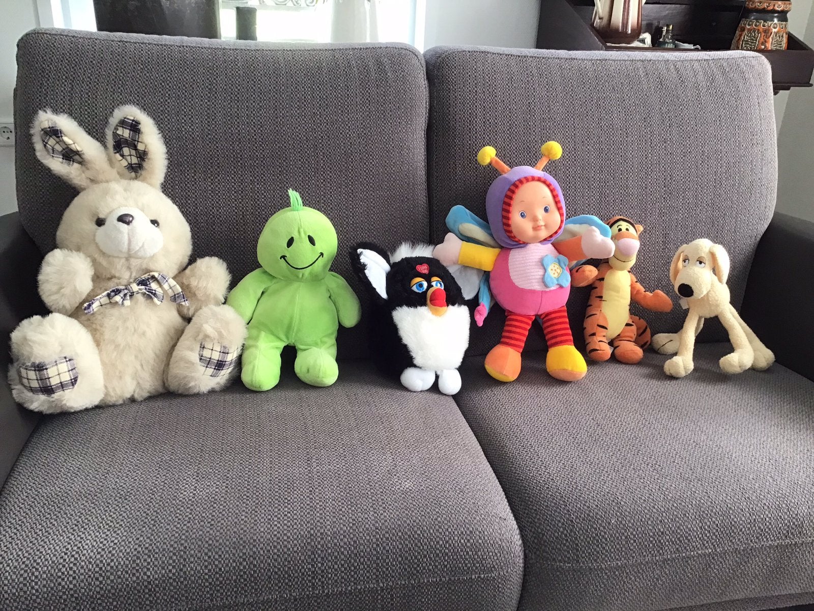 Knuffel dieren/pop,6 stuks zgan vrolijke kleurtjes,knuffel., Ophalen of Verzenden, Zo goed als nieuw, Overige typen