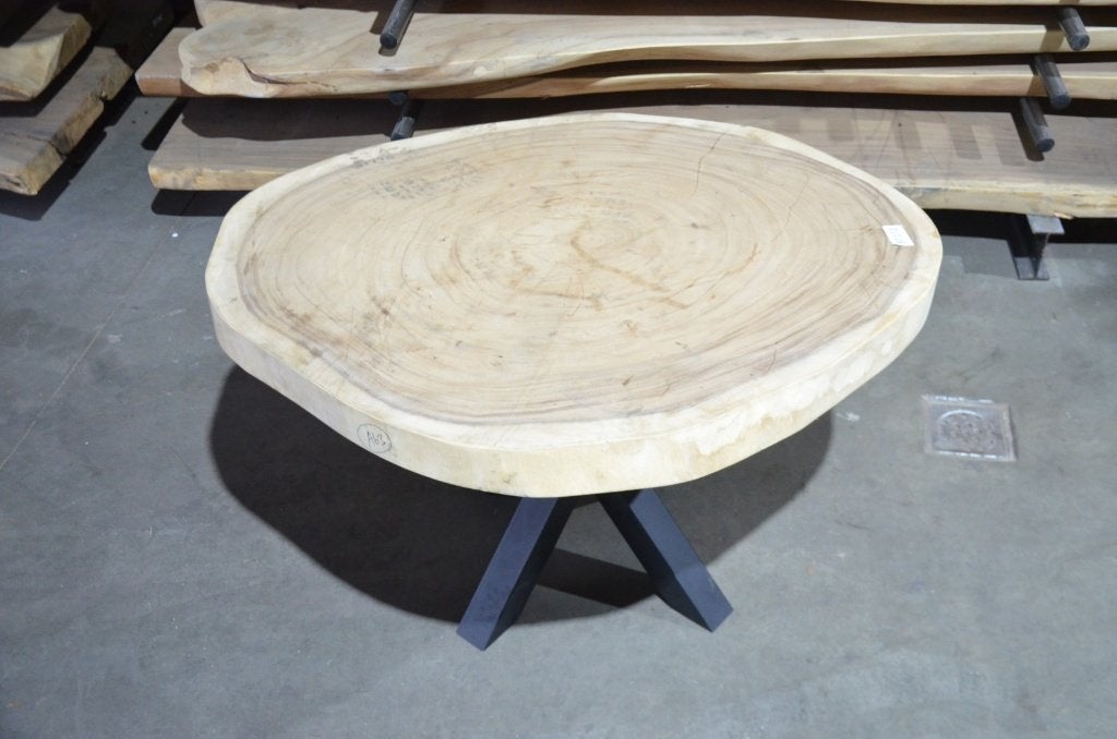 Ronde Suar boomstamtafel- 110- 135 cm-BT172, Overige houtsoorten, Rond, Nieuw, Ophalen of Verzenden