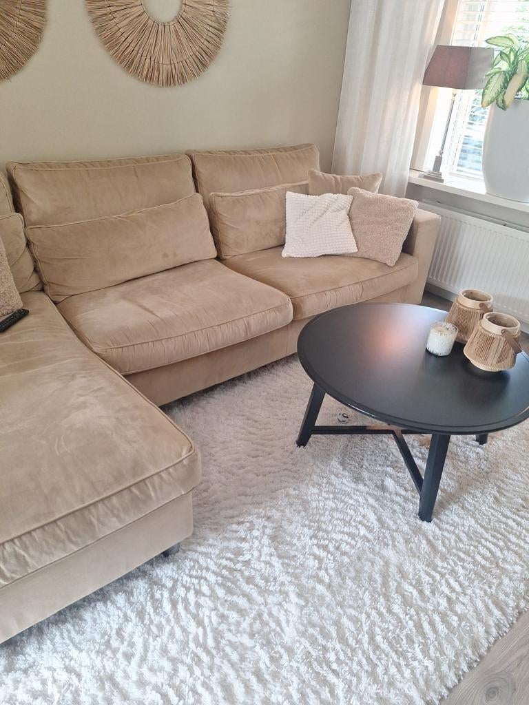 Zwarte ronde salontafel 90x90x48, Huis en Inrichting, Tafels | Salontafels, Ophalen, 50 tot 100 cm, Rond, 50 tot 100 cm