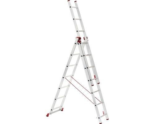 Multifunctionele aluminium ladder - 3-delig, opvouwbaar, Doe-het-zelf en Verbouw, Ladders en Trappen, Gebruikt, Verzenden, Ladder