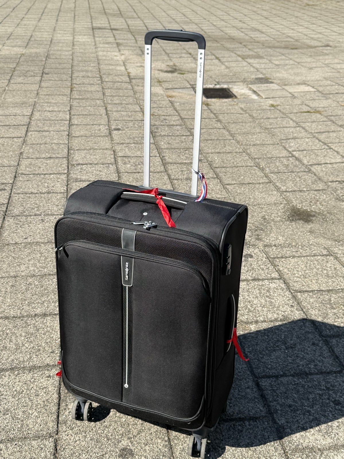 Samsonite Spinner Grote Zachte Koffer - Zwart, 60 tot 70 cm, Gebruikt, Slot, Ophalen of Verzenden