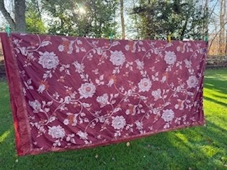 Lits-jumeaux dekbedovertrek met bloemenprint, Gebruikt, Bruin, Lits-jumeaux, Dekbedovertrek