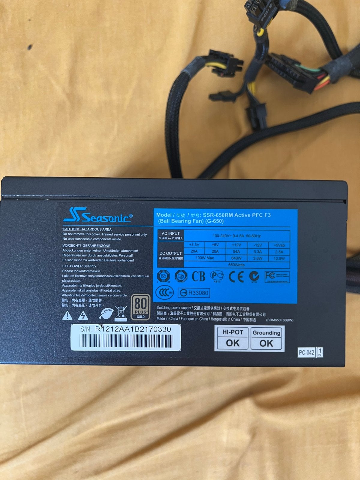 Seasonic G-Series 500W 80+ Gold Voeding, Computers en Software, Interne voedingen, Ophalen, Gebruikt