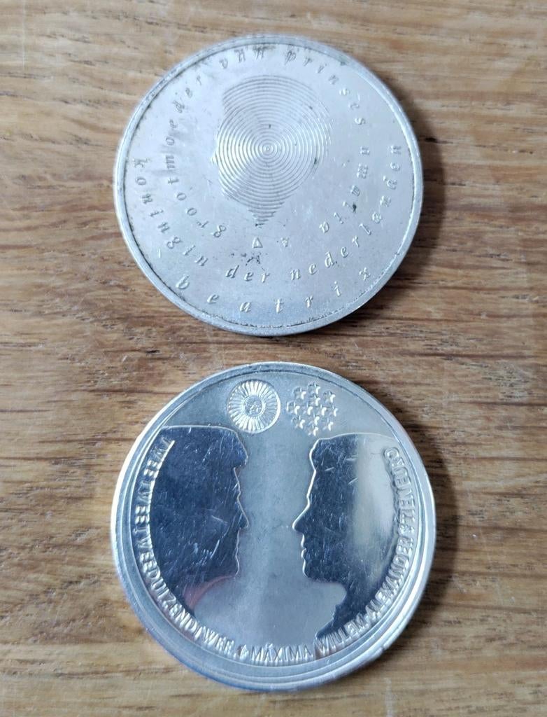 2x Zilveren 10 Euro - 35,7 gram 0.925 zilver, Postzegels en Munten, Munten | Nederland, Koningin Beatrix, Euro's, Ophalen of Verzenden