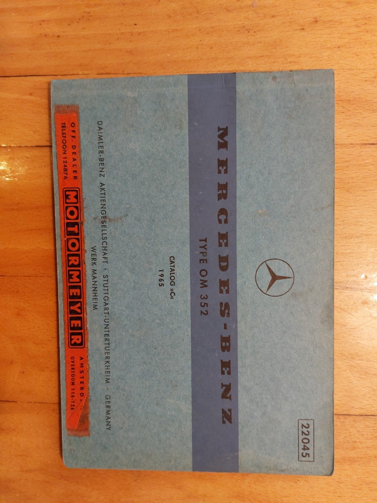 Mercedes OM 352 Motor Ersatzteilliste Catalogus C 1965, Ophalen of Verzenden