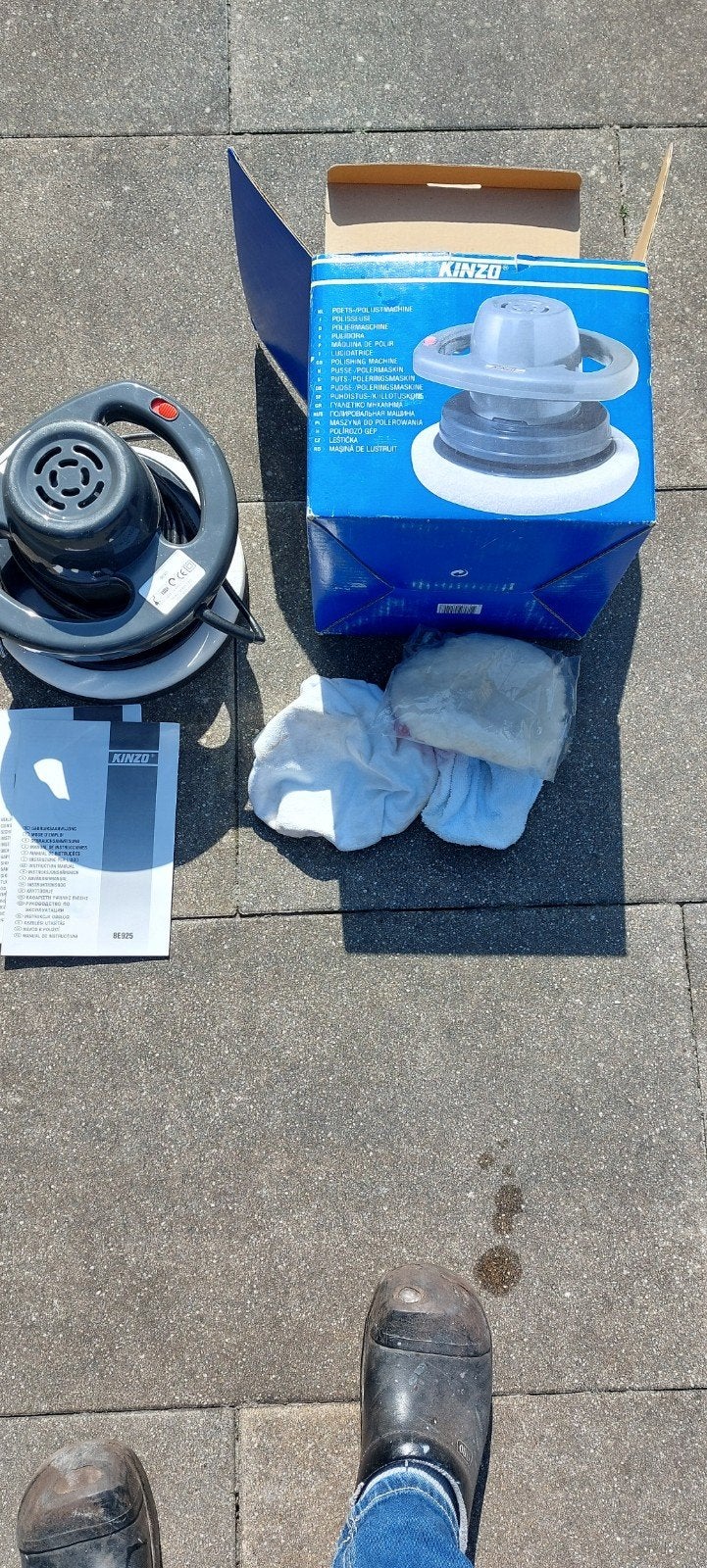 Kinzo Poetsmachine/Schuurmachine - Nieuw in doos, Doe-het-zelf en Verbouw, Ophalen of Verzenden, Gebruikt, Minder dan 600 watt