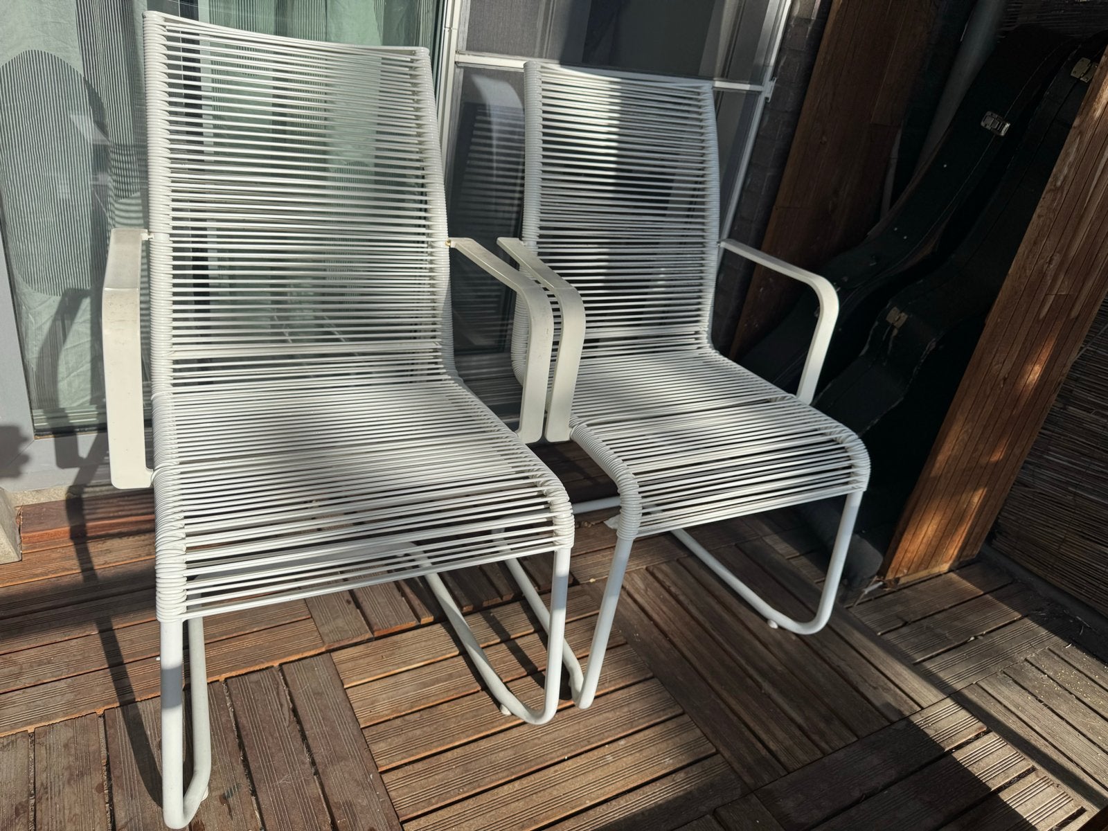 Ikea terrasstoeltjes in goede staat, Tuin en Terras, Tuinstoelen, Ophalen, Zo goed als nieuw, Metaal