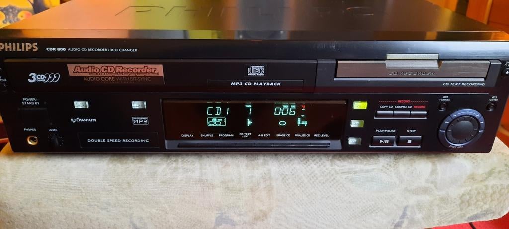 Te koop philips cdr800 cd speler ✅️, Ophalen, Gebruikt, Philips, Wisselaar