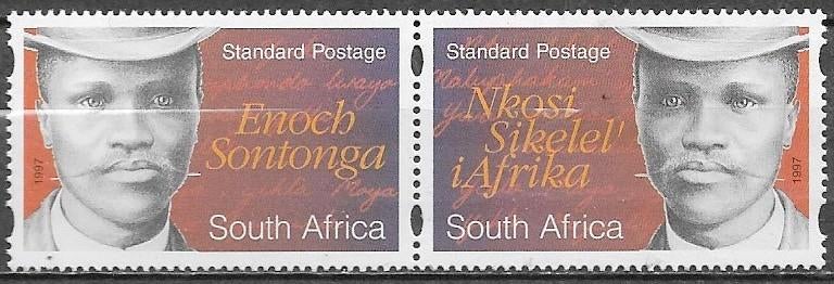 ZUID-AFRIKA Paar E. Sontonga, Componist Z.A. Volkslied 1997, Verzenden, Zuid-Afrika, Postfris