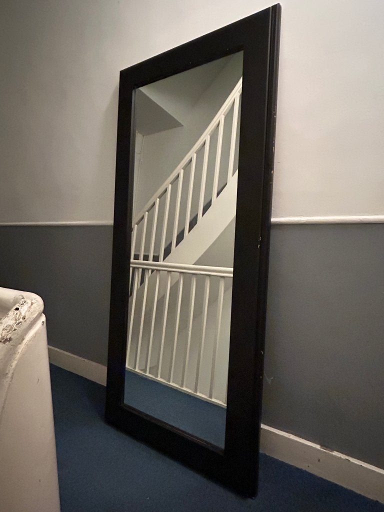 Massief houten spiegel - Hilton Hotel, Ophalen, Gebruikt, 75 tot 100 cm, 150 tot 200 cm
