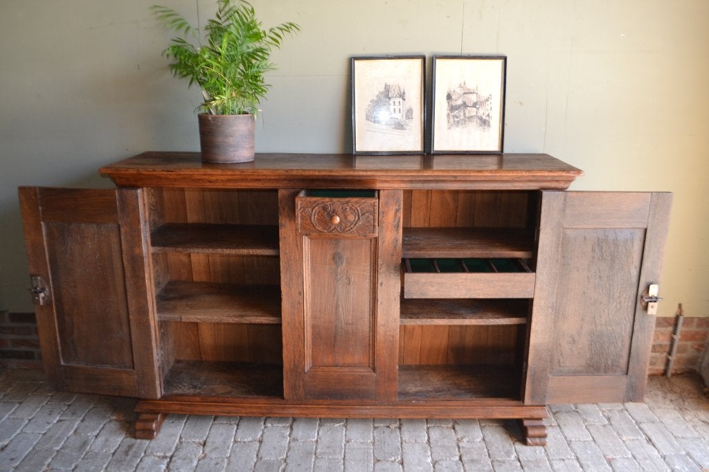 Prachtige antieke eiken houten melkkast, dressoir, commode, Antiek en Kunst, Verzenden