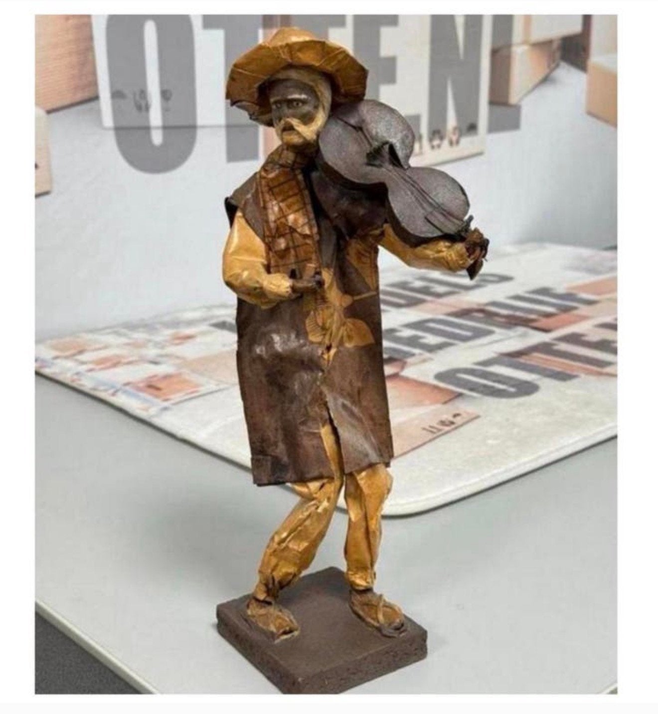 Vintage Mexicaanse Papier-Maché Pop beeldje mexico 35cm, Ophalen of Verzenden, Zo goed als nieuw, Mens