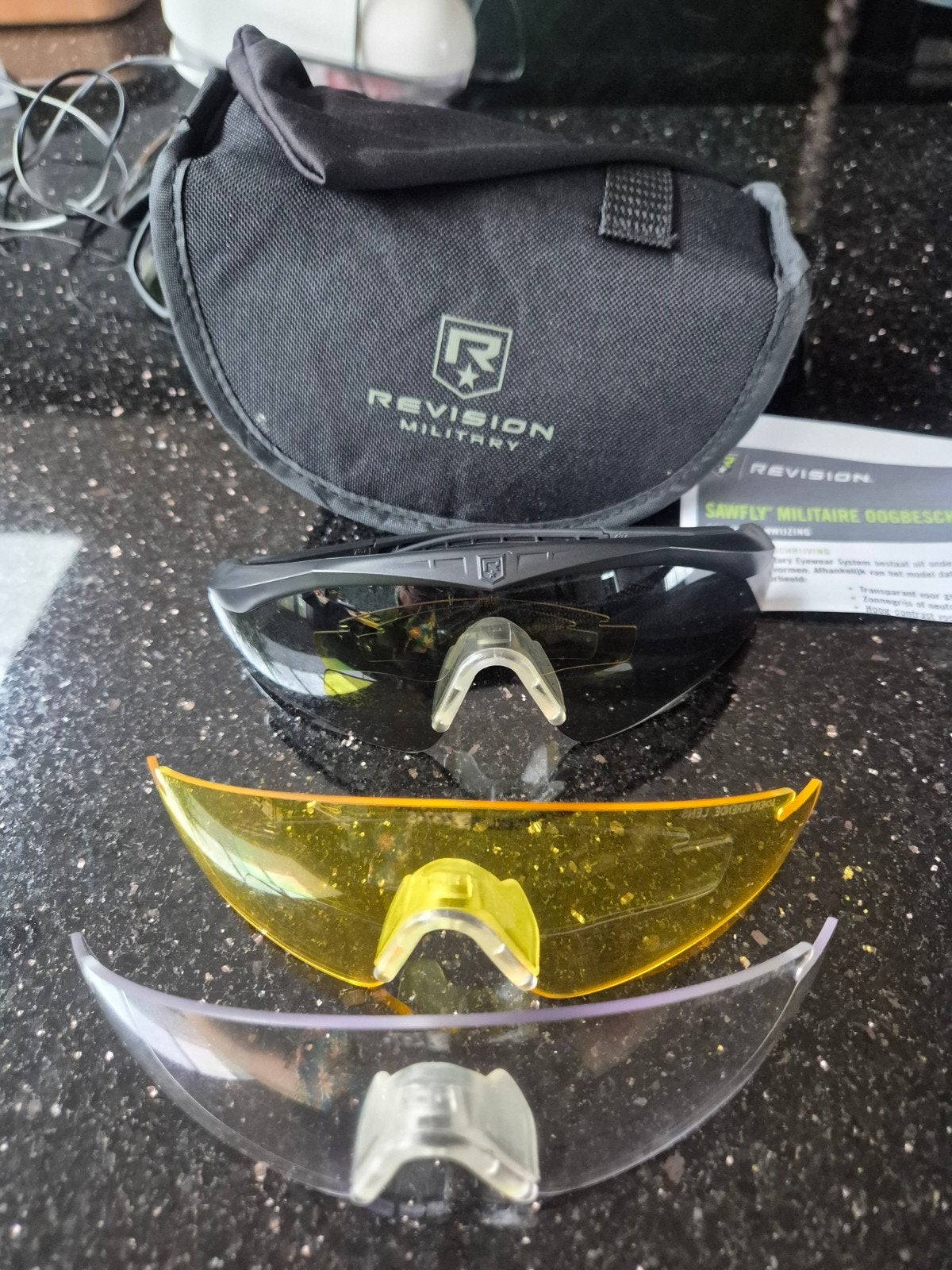 Revision Military Sawfly Deluxe Militaire Oogbescherming, Overige merken, Zonnebril, Zwart, Nieuw