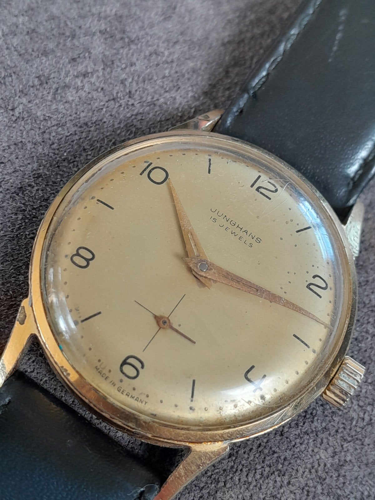 Junghans heren handopwind vintage horloge 60er jaren, Ophalen of Verzenden, Gebruikt