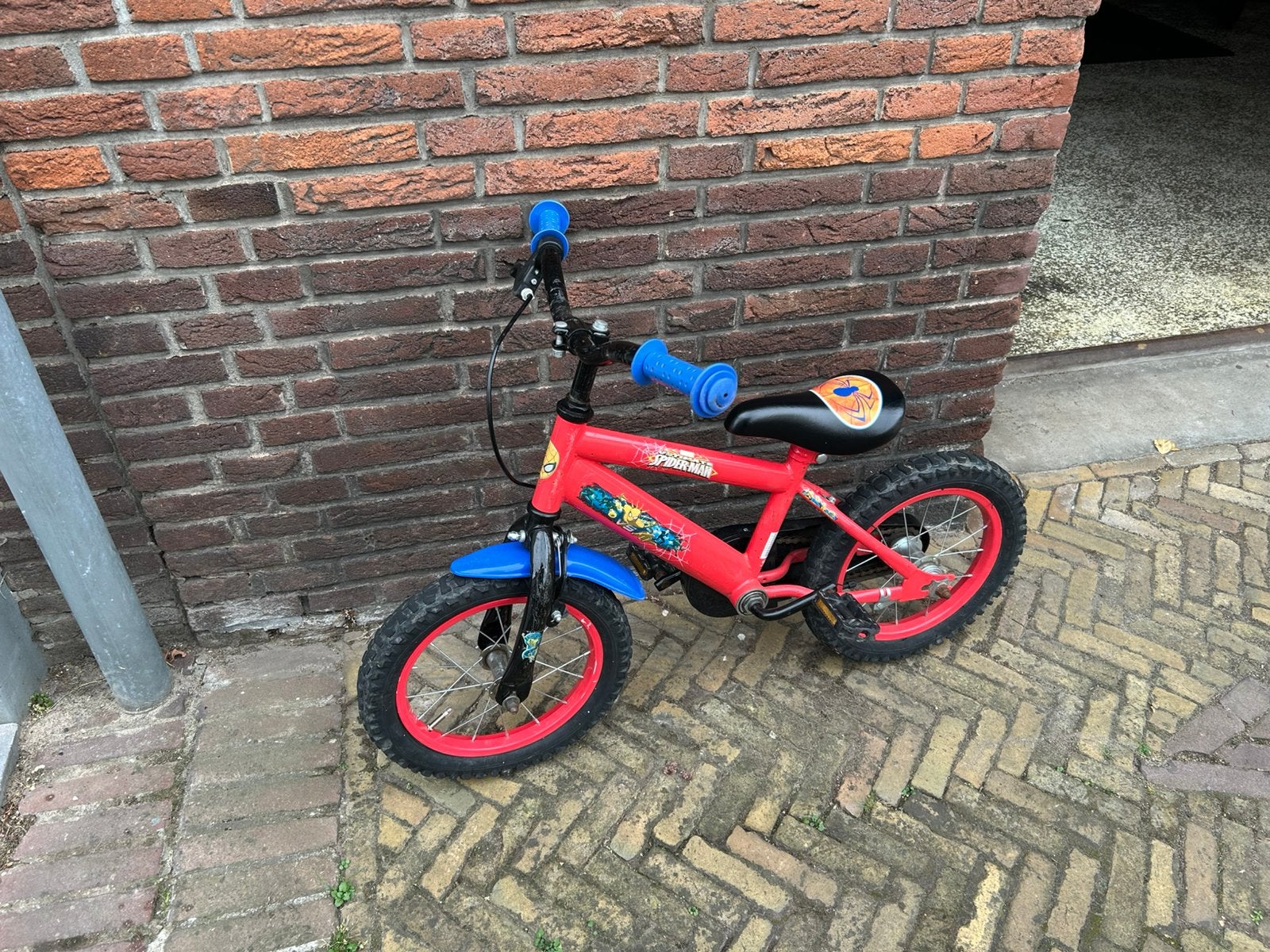 Spiderman kinderfiets 14 inch, Ophalen, Gebruikt, Minder dan 16 inch