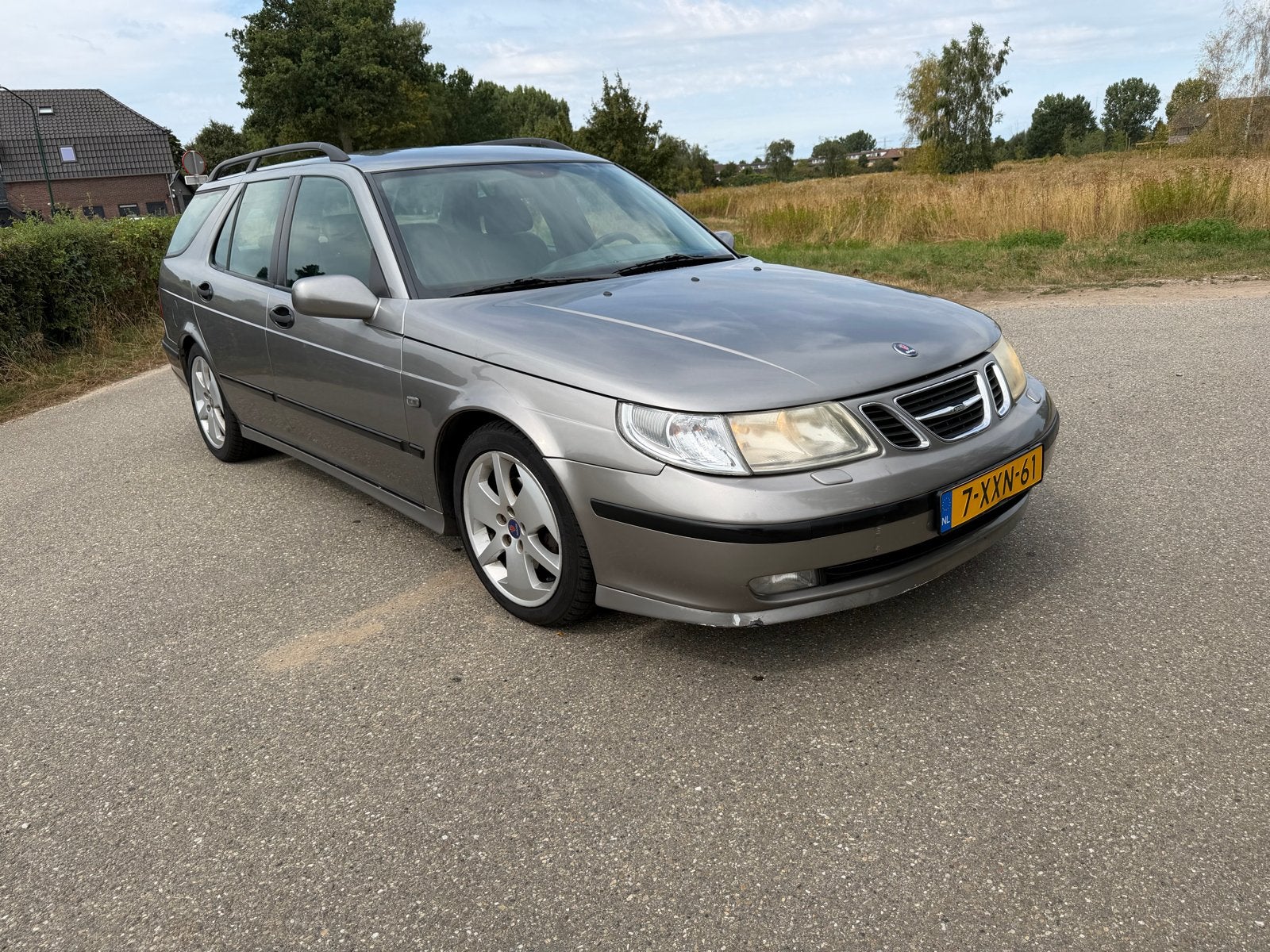 Saab 9-5 2.3 T Estate AUT 2002 Grijs, Auto's, Saab, 1800 kg, 2290 cc, 10 km/l, Stationwagon