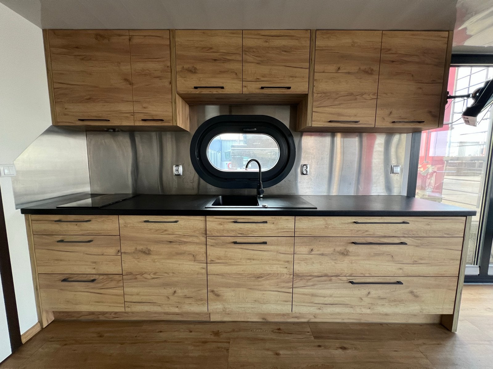 Compacte Keuken Campi Houseboat - 325x90x60 cm, Ophalen, Gebruikt, Bruin, Enkelwandige keuken