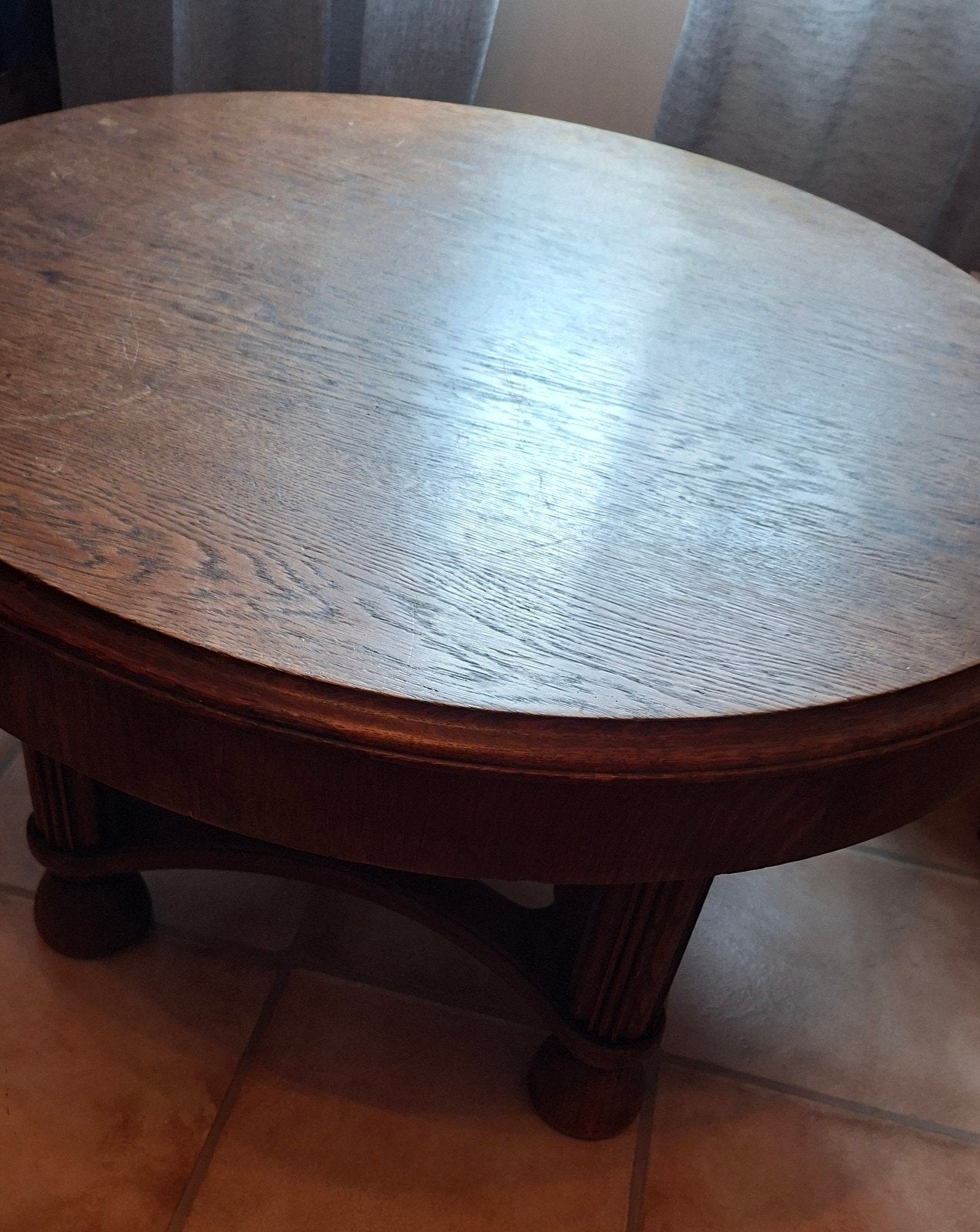 Ronde houten salontafel - doorsnede 90cm, Ophalen