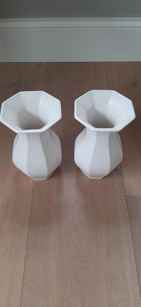 Vintage vazen ecru, Ophalen of Verzenden, Overige kleuren, Glas