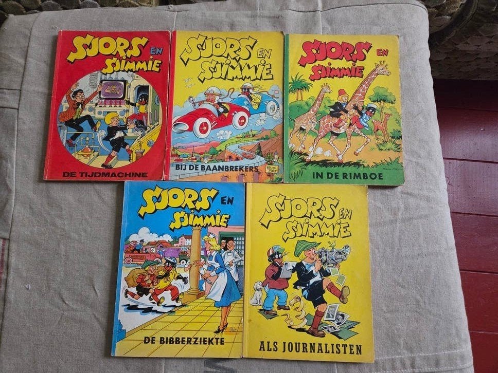 Sjors en Sjimmie 5 stuks, Boeken, Meerdere stripboeken, Ophalen of Verzenden, Gelezen
