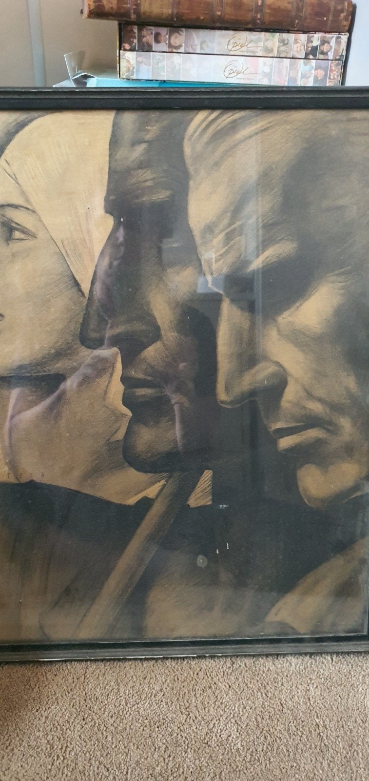 Antieke litho Jan Toorop – Bezonkenheid, Meditatie, Vuur (V, Ophalen of Verzenden