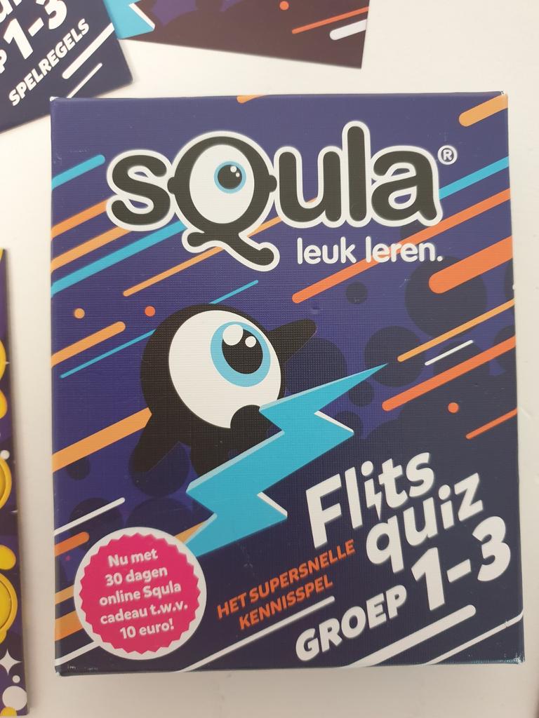 Squla Flits Quiz Groep 1-3 - Het supersnelle kennisspel, Vijf spelers of meer, Ophalen of Verzenden, Zo goed als nieuw, Identity Games International BV
