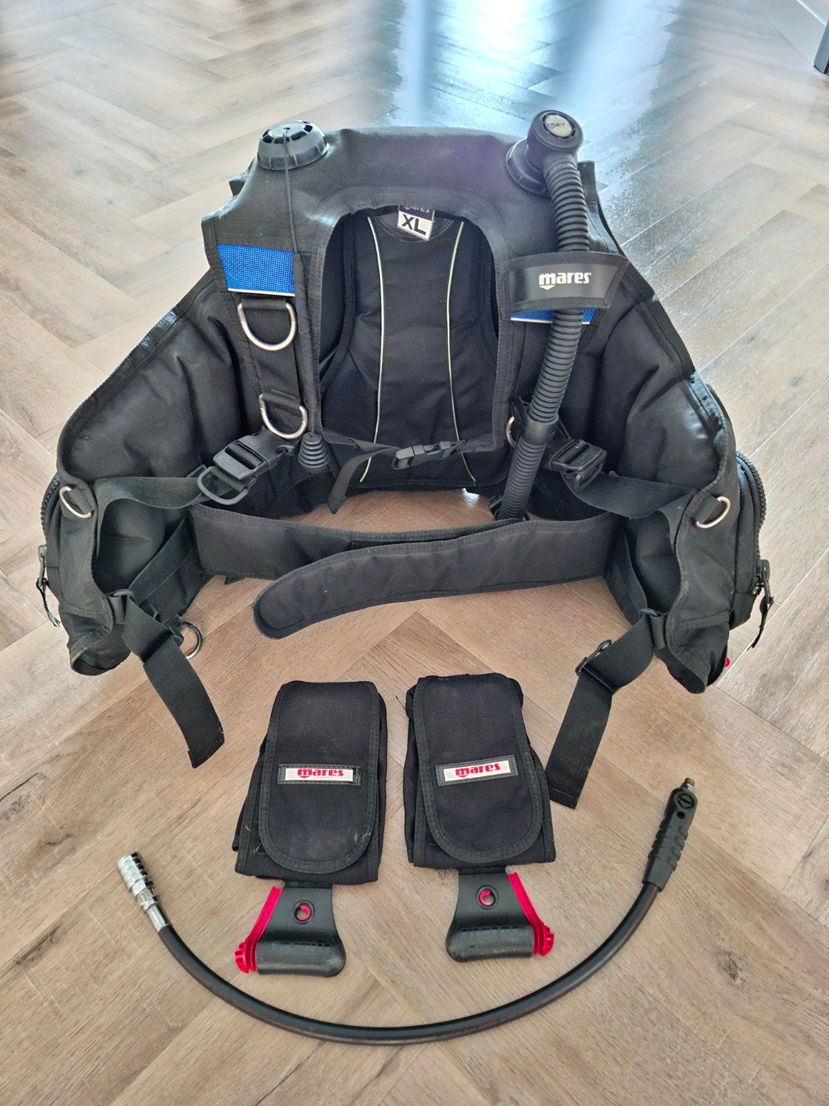 Mares Vector Chrome Trimvest XL met Scubapro Air2, Ophalen of Verzenden, Gebruikt, Trimvest of Wing