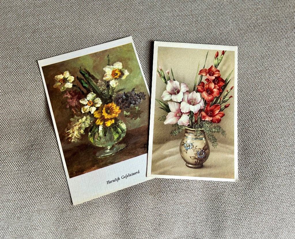 Vintage bloemen wenskaarten, Diversen, Ophalen of Verzenden, Nieuw
